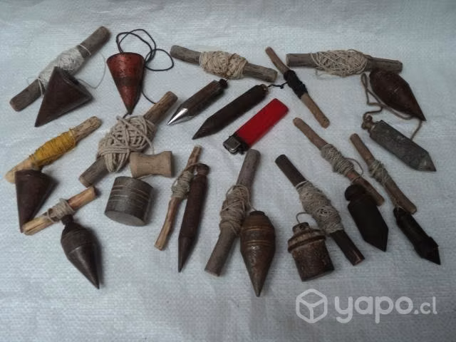 14 Antiguas Plomadas De Fierro