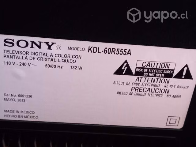 Smart tv Sony 60" para reparación ó repuesto