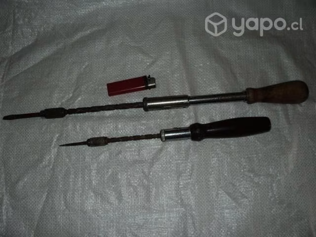 2 Antiguos Destornilladores Carpinteros P/decorar