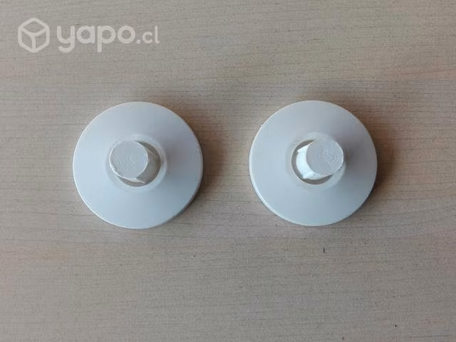 Par Soportes Barra Baño Plástico Blanco 19mm 3B
