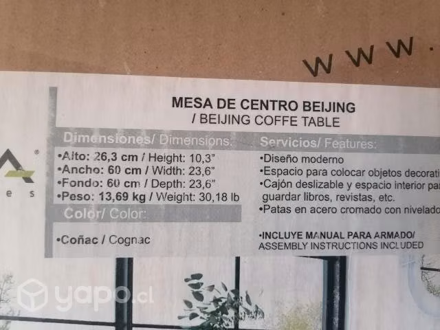 Mesa de centro con cajonera