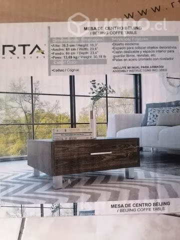 Mesa de centro con cajonera