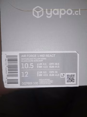 Nike airforce mid react 10.5