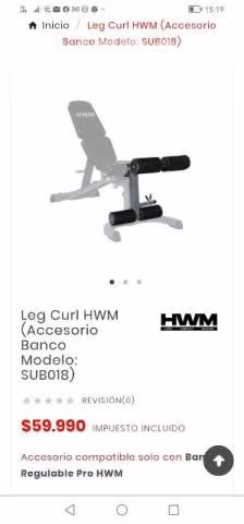 Leg curl para banco hwm
