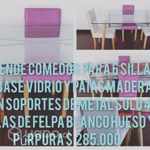 Comedor mesa rectangular de vidrio