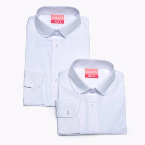 Blusa Oxford Manga Larga Celeste - Imagen 2
