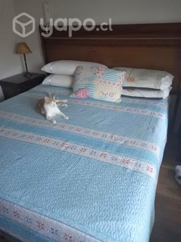 Cama King con respaldo y veladores