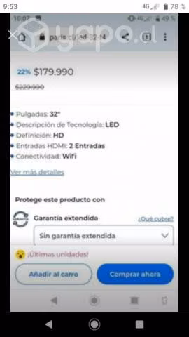 Televisión samsung 32 pulgadas