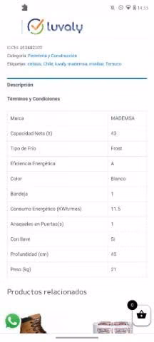 Minibar Mademsa Celsius MR 50 - Imagen 3