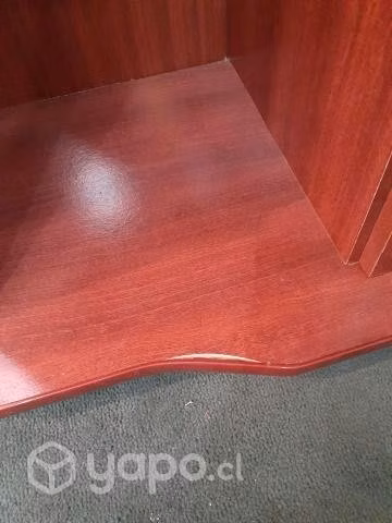 Rack TV estante rojo caoba con puertas