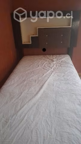 Cama 1 plaza con respaldo +2cajones