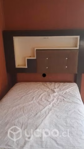 Cama 1 plaza con respaldo +2cajones