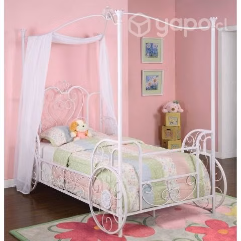 Cama con dosel niña fierro forjado