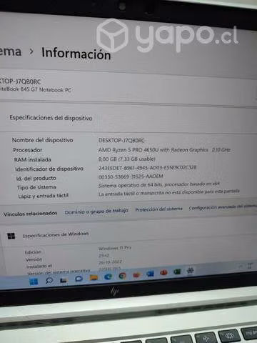 HP elitebook 845g7