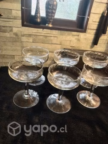 6 copas yungay de champagne modelo Cordova