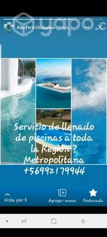 Llenados de piscina y estanques Aquiefero Chicauma