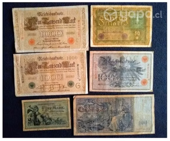 Set de 6 Billetes de Alemania, distintos años