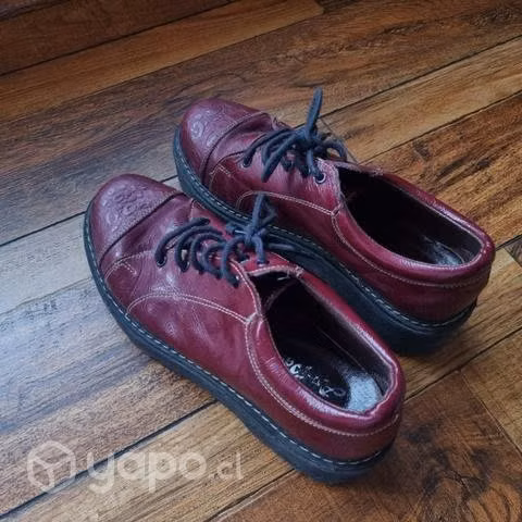 Calzado con plataforma mujer cuero