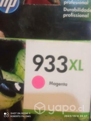 Tintas hp 933xl colores originales de alta