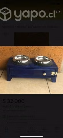 Comedero y bebedero para perritos, con cajonera