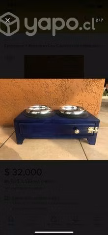 Comedero y bebedero para perritos, con cajonera