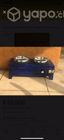 Comedero y bebedero para perritos, con cajonera