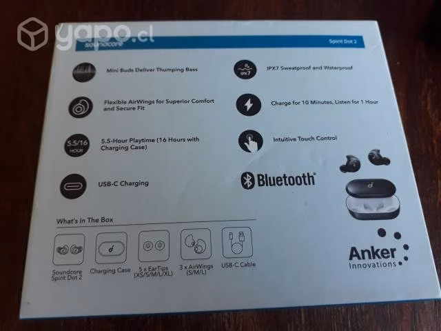Audífonos bluetooth, soundcore spirit dot 2