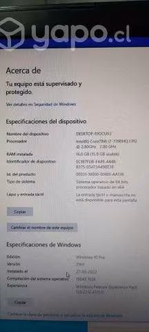 Notebook Gamer MSI Katana (i7-7700HQ,) NVIDIA 8 GB - Imagen 5