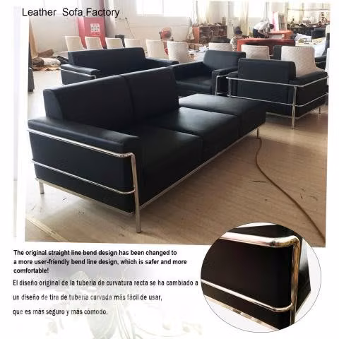 Sillon clásico tipo Le Corbusier de cuero