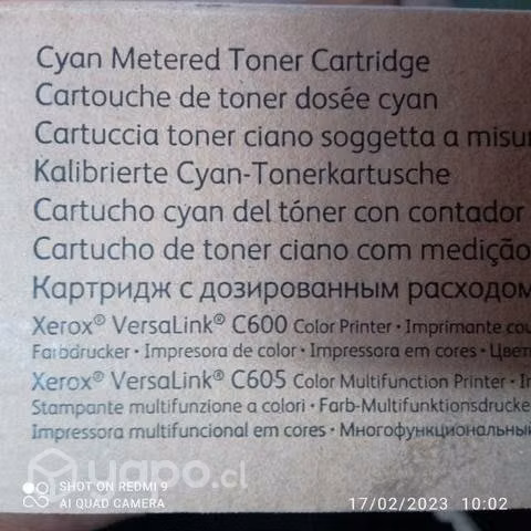 Toner Xerox versalink c600/c605 cyan original de a