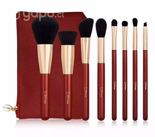 Set Brochas Maquillaje Profesional Rojo