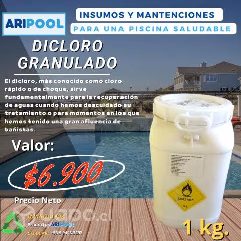 Productos para Limpieza de Piscinas. Dicloro