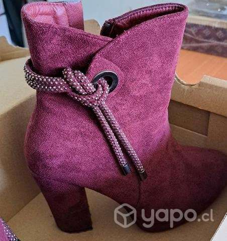 Botine rojo oscuro talla 35 - Imagen 2