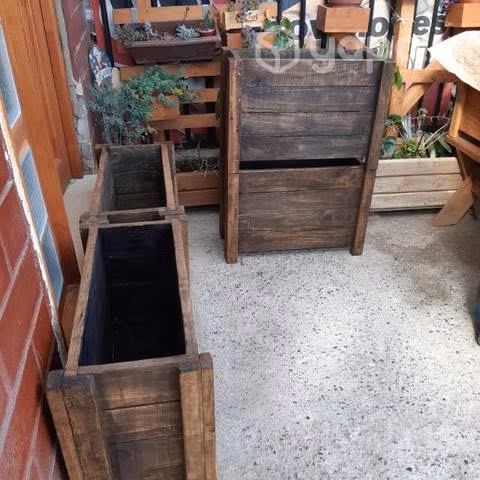 Jardinera de madera rectangular - Imagen 3