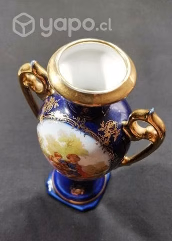 Porcelana Limoges Anfora 14cm Azul cobalto - Imagen 5