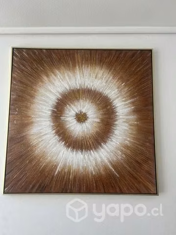 Cuadro nuevo Tie-Dye Glitter dorado 100x100 cm