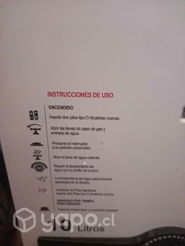 Calefont Gas Natural 10 Lts Tiro Natural Splendid