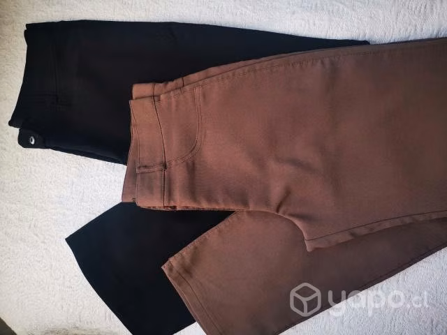Kit 2 Pantalones Rectos Marca-M-Polyester Stretch