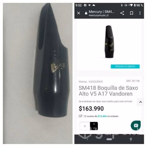 Boquilla Vandoren para saxofón alto