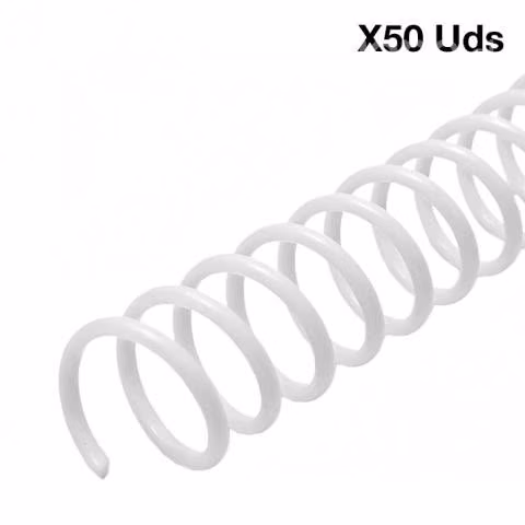 Espiral Plástico Blanco 14mm 50 Uds Capacidad 135h