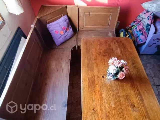 Mesa y banca de madera