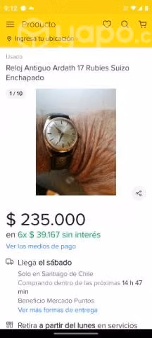 Reloj acuerda antiguo