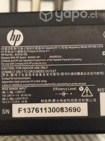 Cargador mini Notebook HP Original