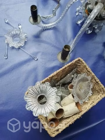 Lámpara de Cristal antigua, con algunos detalles - Imagen 5