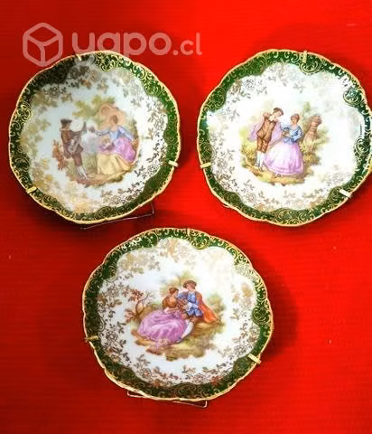 Porcelana Limoges 3 platos Colección