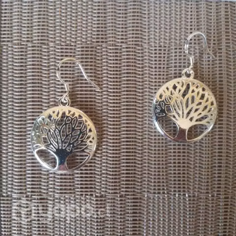 Pendiente/ aros circulares de árbol de la vida - Imagen 2