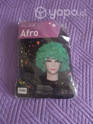 Peluca afro negra de cotillón