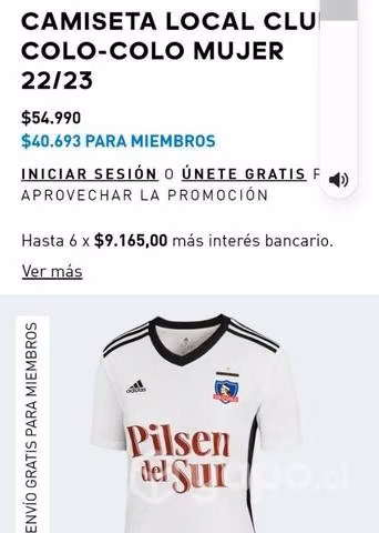 Polera mujer original colo colo nueva lallaM