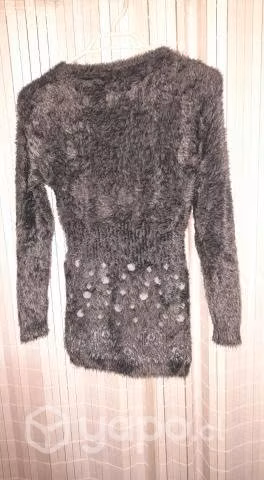 Chaleco mini vestido gris talla XS a S Usado