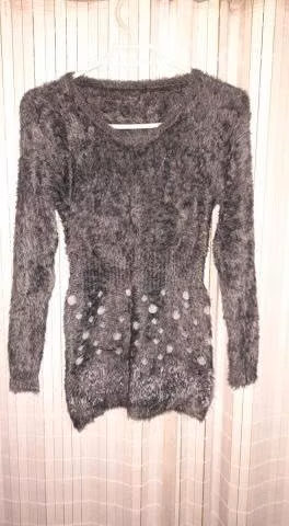 Chaleco mini vestido gris talla XS a S Usado